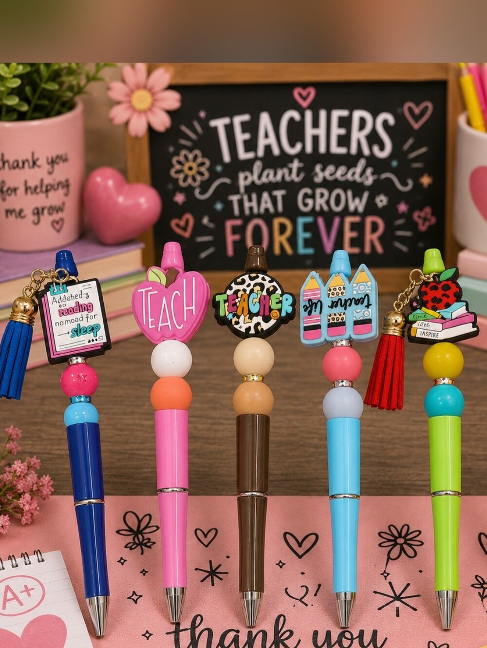 🩰 Teacher Beaded Pens Set Of 3